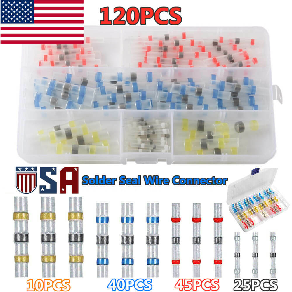 26-10AWG Solder Seal SleeveTerminals Waterproof Heat Shrink Butt Wire Connectors