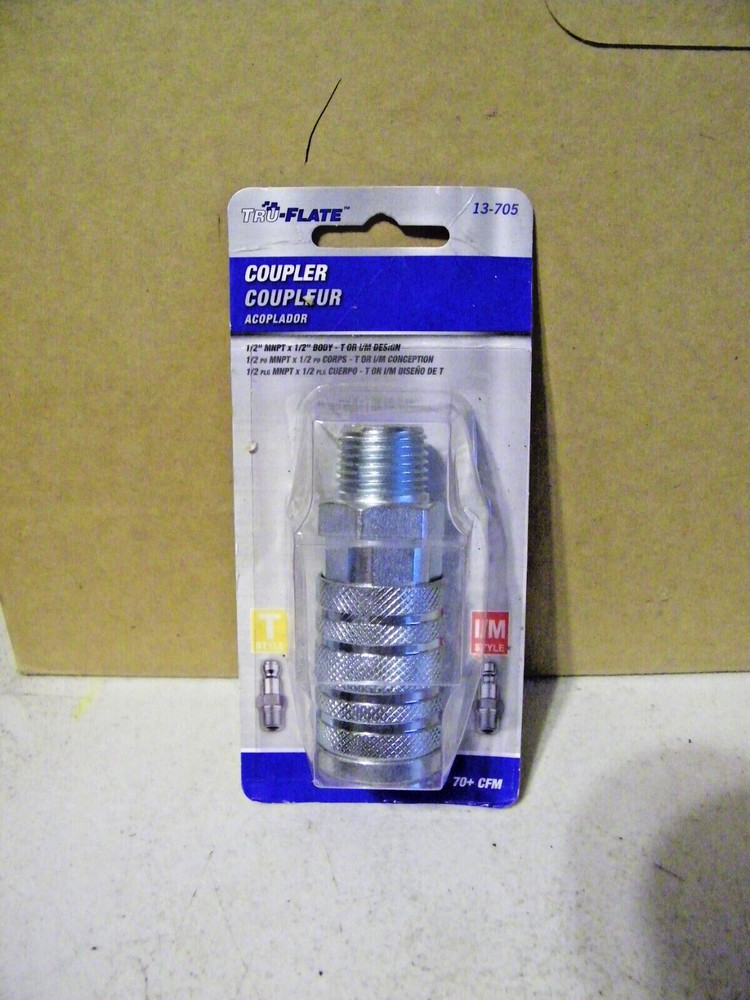 Tru-Flate Coupler Steel 1/2″ MNPT x 1/2″ 13-705