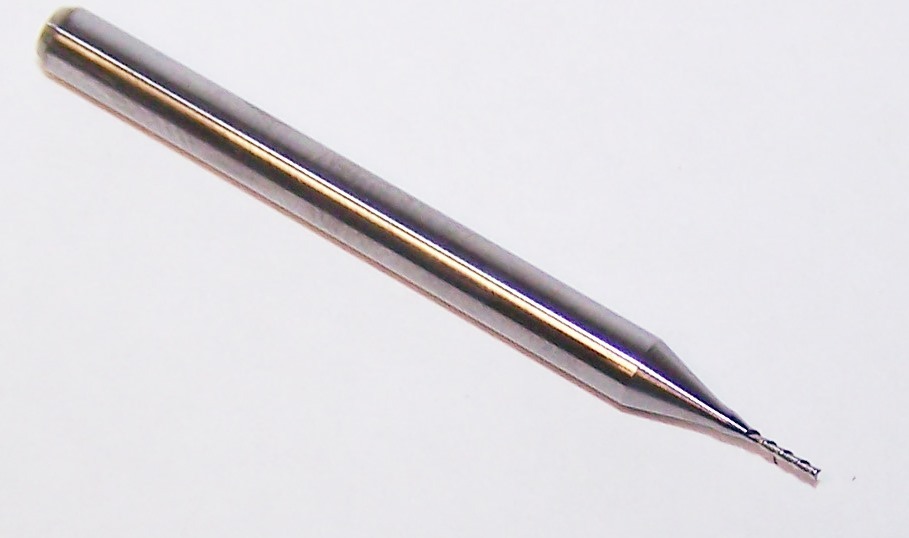 0.50mm (.0197″) CARBIDE 2 FL ENDMILLS, SOFT PLASTIC down cut 1650-0197.098J1