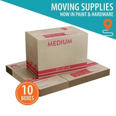 (10 pack) Medium Moving Boxes, 22 in. L x 13 in. W x 15 in. H, Kraft