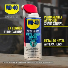 WD-40 Specialist Protective White Lithium Grease Spray with SMART STRAW, 10 OZ