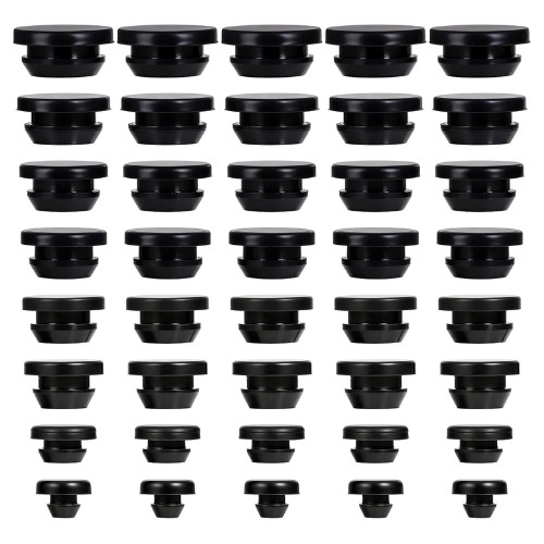 40Pcs Rubber Plugs for Holes Assorted Sizes, Black Rubber Stoppers Grommets B…