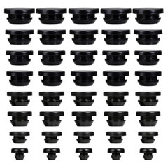 40Pcs Rubber Plugs for Holes Assorted Sizes, Black Rubber Stoppers Grommets B…