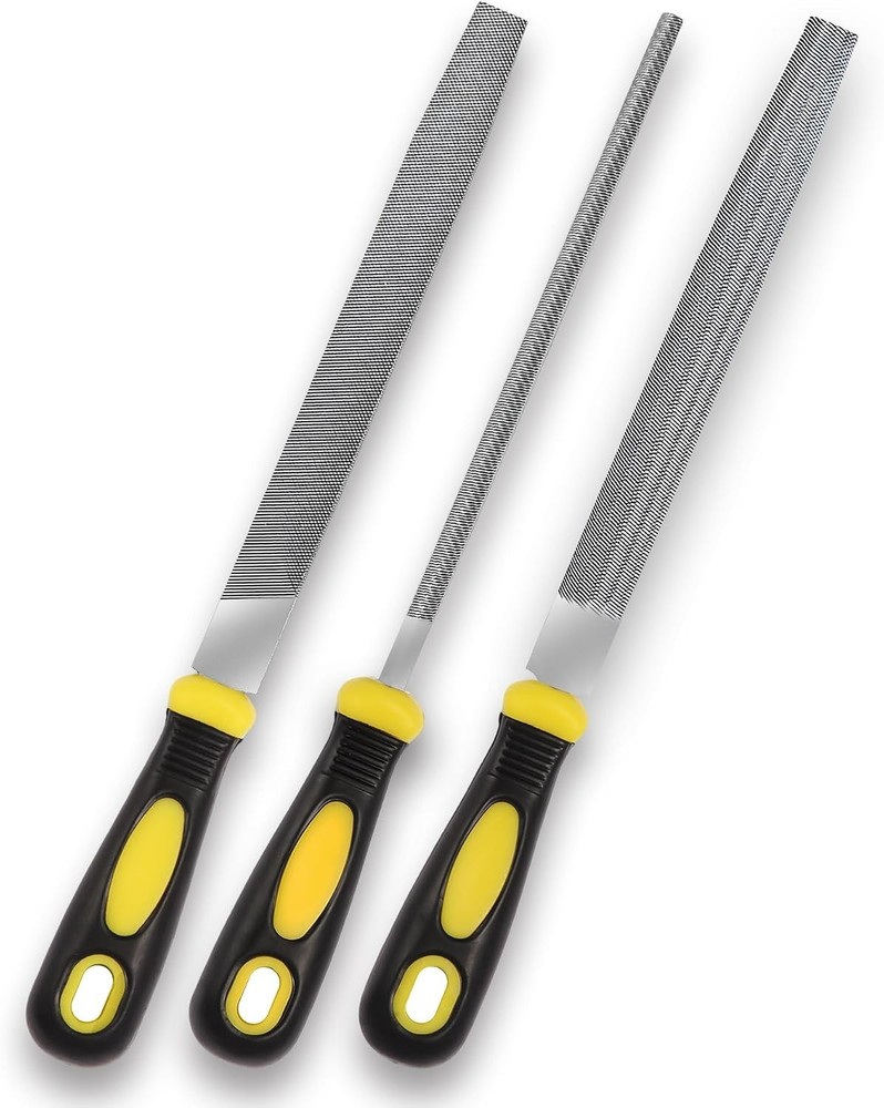 3Pcs Metal File Set, 8-Inch Professional High Carbon Steel Metal File, Includes