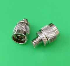 (2 PCS) Mini UHF Female to N Male Connector – USA Seller