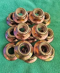 (15) Toplock Flange Nuts 3/4-10 Grade G Yellow Zinc All Metal Locking Nut 8/G