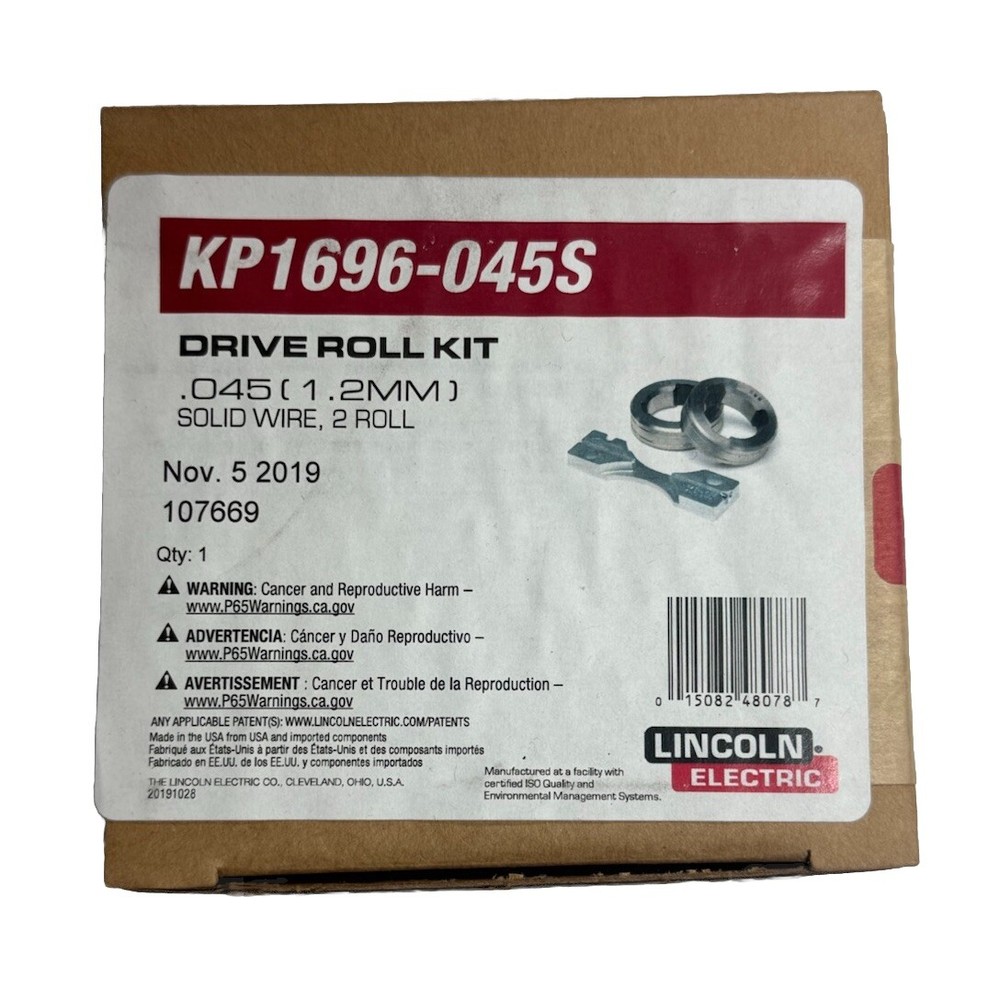 LINCOLN ELECTRIC KP1696-045S Solid Wire Drive Roll Kit .045″ (1.2MM ) 2 Roll