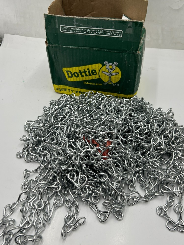 QTY 100 L.H. Dottie #10 Gauge Bright Galvanized Jack Chain Low Carbon Steel