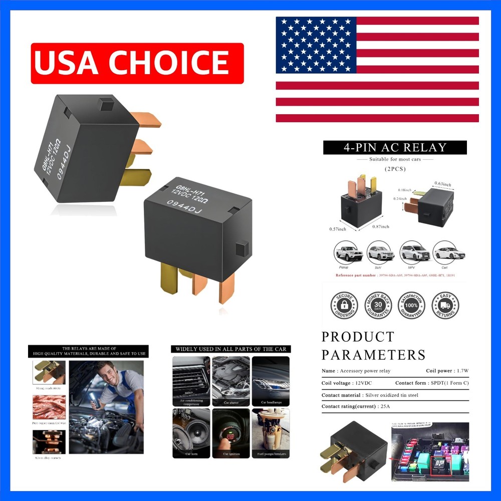 2 PCS , G8HL-H71 Multiple Use Starter Relay OEM 39794-SDA-A03 39794-SDA-A05, …