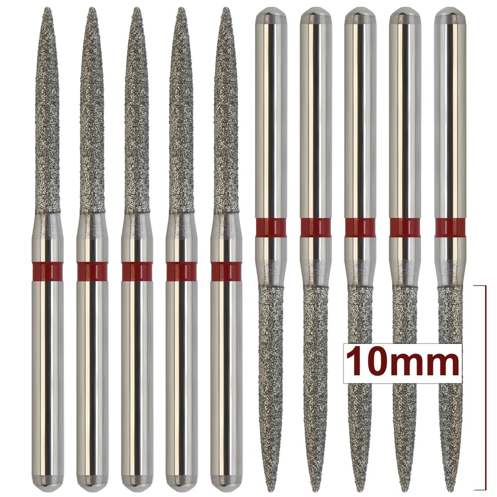 Dental Diamond Burs Flame Bur 863/012F Fine Grit Red FG for High Speed Turbine
