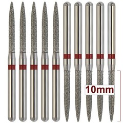 Dental Diamond Burs Flame Bur 863/012F Fine Grit Red FG for High Speed Turbine