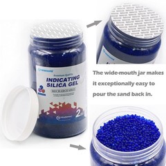 2 LBS Blue to Pink Indicating Silica Gel Beads, Reusable Silica Gel Desiccant…
