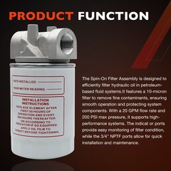 CP-752-10 3/4″NPTF Oil Filter w/ 10 Micron Hydraulic For Tractors Log Splitters
