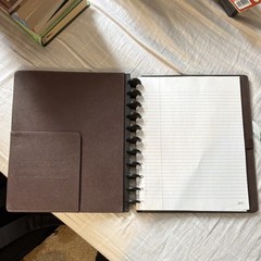 ARC Faux Leather Discbound Binder w/ Extra Discs, Brown Cover & Lined Pages