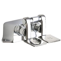 Chicago Faucets 625-ABCP Double Foot Pedal Valve Floor Mount Hot Cold Chrome