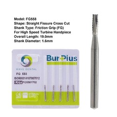 Wave Dental Surgical Carbide Burs High Speed Friction Grip Round Pear 330 25mm