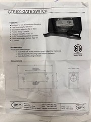 PORTA GTS100 Gate Switch Intertek for Residential Elevator Safety Switch