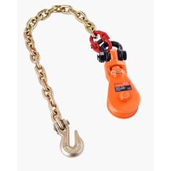 2 Ton 3″ Snatch Block with Chain Flatbed Tow Truck Rollback Car Carrier Cable