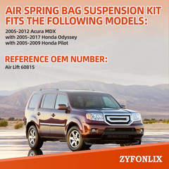 Rear Air Spring Bag 2005-2017 Honda Odyssey Pilot Acura MDX 1000lbs Repl 60815