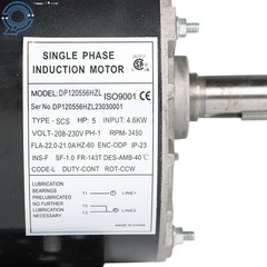 5 HP Compressor Duty Electric Motor 1 Phase 3450 RPM 56Hz Frame 7/8″ Shaft 230V