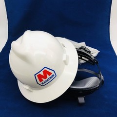 MSA 475369 Hard Hat V Gard White Ratchet Oil Oilfield Refinery Memorabilia