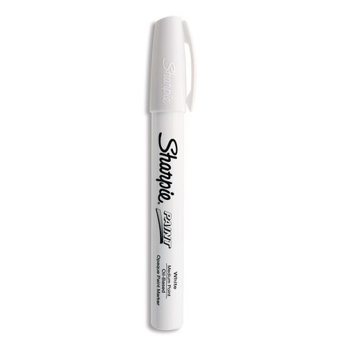 Sharpie Permanent Paint Marker, Medium Bullet Tip, White, 5/Pack