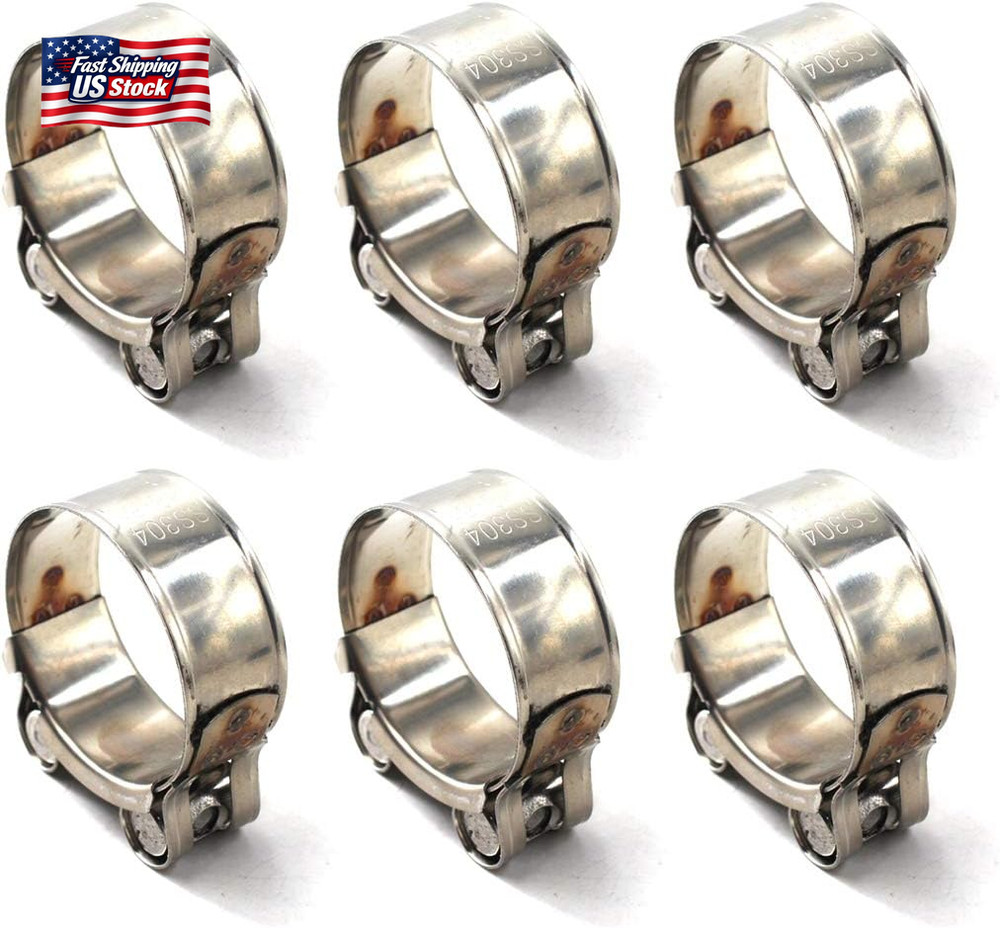 23-25Mm T-Bolt Clamp 304 Stainless Steel Pipe Clamp Heavy Duty Hose Clamp (Pack