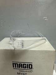 (BOX OF 12) Magid Y10CFC-N Wrap around Clear Polycarbonate Safety Glasses
