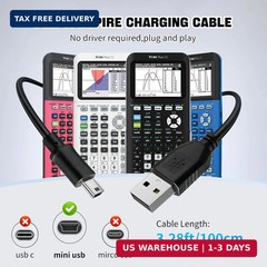 Ti-84 Plus ce Charger, ti84 Charger Cable for Texas Instruments Black
