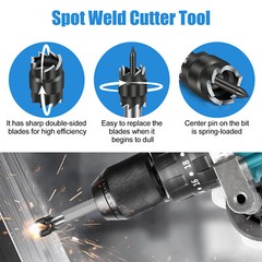 10Pcs/Set 3/8″ Double Sided Rotary Spot Weld Cutter Remover Drill Bits Cut Welds