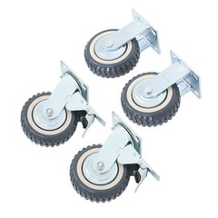 4PCS Heavy Duty Swivel Caster Fixed Wheel with Brake Set 6 inch Caster Wheels
