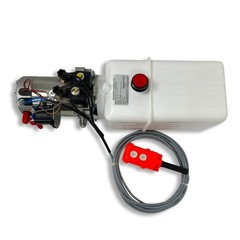 Hydraulic Pump for Dump Trailer, 12 Volt DC Power Unit Double Acting 8 Qt tank