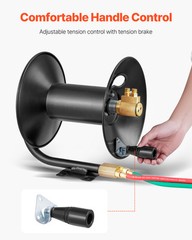 Welding Hose Reel Hand Crank Rewind Hose Reel Heavy Duty Steel for Workshops
