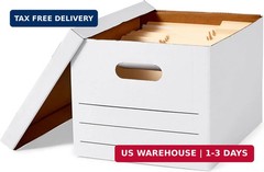 Amazon Basics Storage/Filing Boxes with Lift-Off Lid, Letter/Legal Size, Collaps