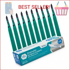 MED PRIDE Sterile Disposable Surgical Scalpels 10 Pack, Individually Wrapped Pro