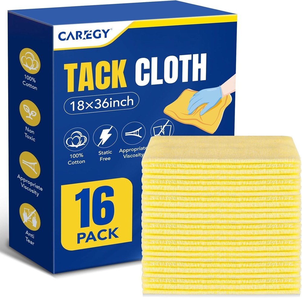 Tack Cloth 16-Pack 18×36 Inch Wax-Free Silicone-Free Woodworking Painting