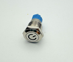 3 x 12MM Momentary Push Button Switch 12V w/ BLUE LED Pre-Wired Connector