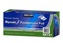 New Kirkland Signature FoilSheet-500ct ALUMINUM FOIL SHEETS, 12” X 10.75” Sheets