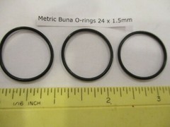 24mm ID x 27mm OD x 1.5mm thick O-ring. Buna-70. Quan 3.