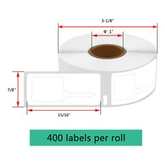 6 Rolls Price Tag 400 Label 30373 Rat-Tail 7/8″x15/16″ for DYMO LabelWriter 450