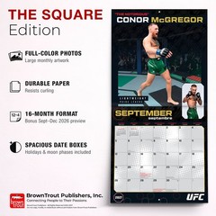 UFC Athletes OFFICIAL | 2027 12×24″ (Hanging) Monthly Square Wall Calendar