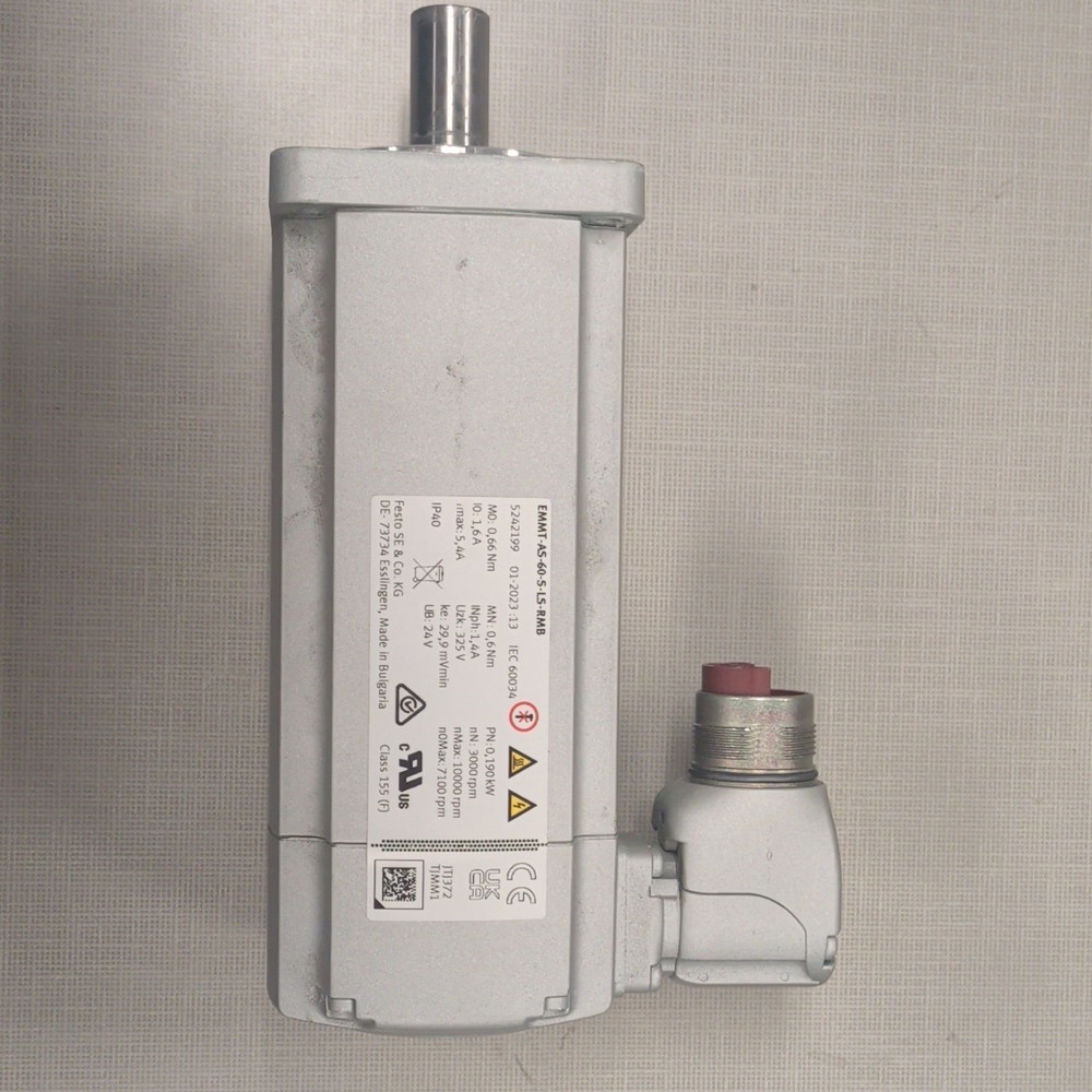 Festo EMMT-AS-60-S-LS-RMB Servo Motor 200W 170V IP40 Low Inertia