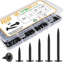 160Pcs #8 Modified Truss Head Wood Screws Assortment Kit, Stainless Steel 410 Qu