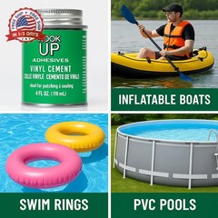 HOOK UP Vinyl Cement – Waterproof Pool Liner Repair Glue for Vinyl & PVC, Fast-D