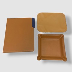 Graphic Image Brown Tan Bleeker 3-Piece Desk Accessory Set