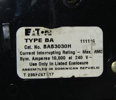 🙌 EATON 30 AMP CIRCUIT BREAKER 3 POLE 240VAC B3030H