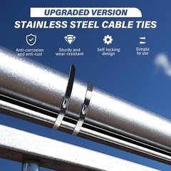 100-1500mm Length Stainless Steel Cable Tie Zip Tie Wraps 304 Grade Strong Metal