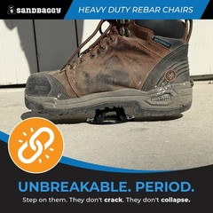 Sandbaggy Plastic Rebar Chair – Elevates Rebar 1″ or 1.25″ – Rebar #3 to #5