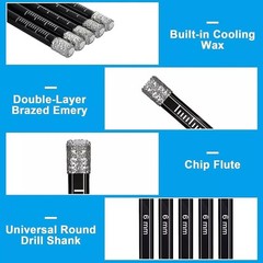 5Pcs/Set 6mm Dry Diamond Drill Bits For Porcelain Granite Tile Glass Ceramics