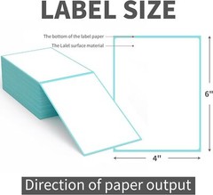 500/1000 4″x6″ Fanfold Direct Thermal Shipping Labels for Zebra & Rollo Printers